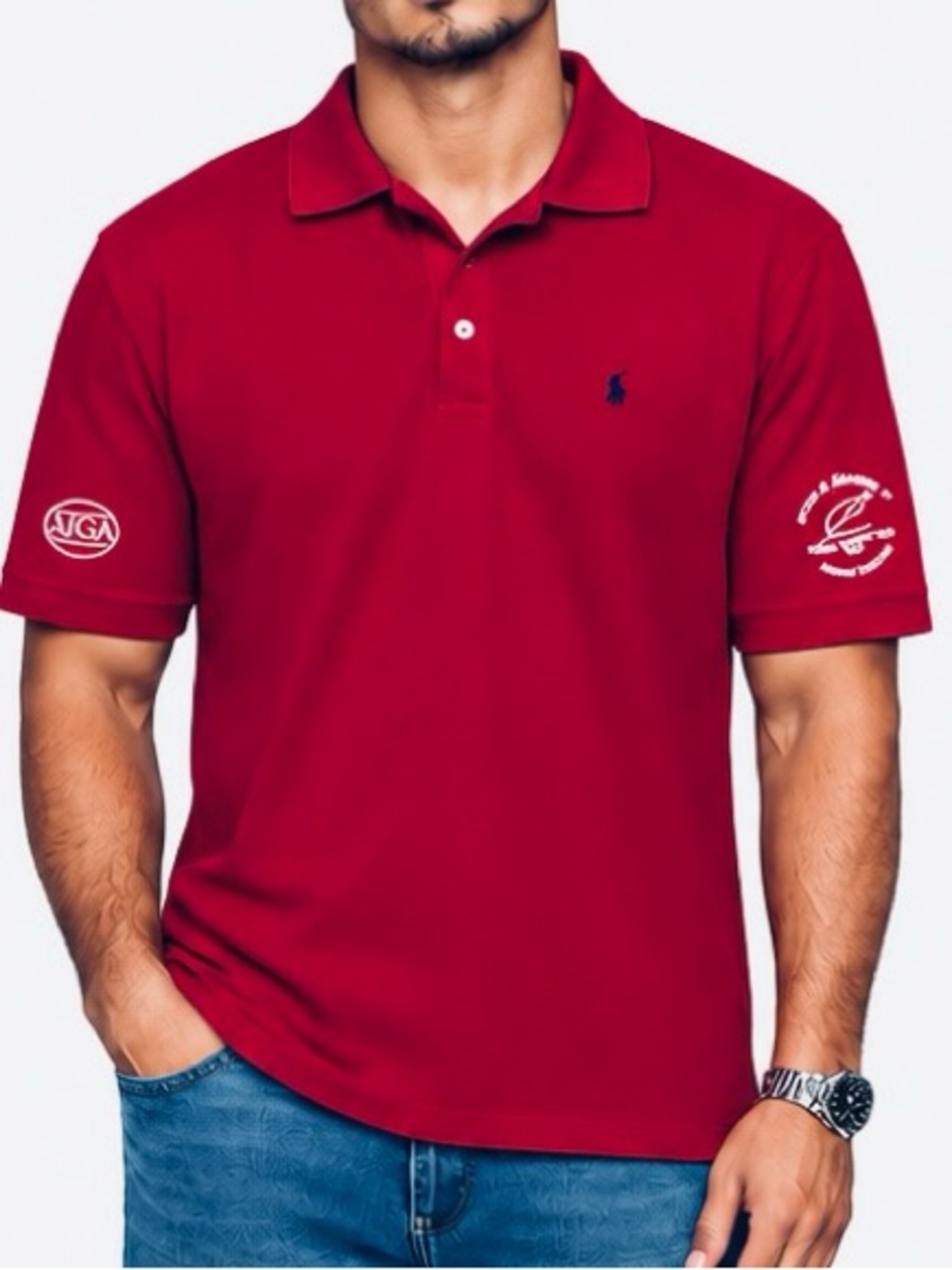 Polo Golf Ralph Lauren Mens L Pima Cotton Polo Shirt Burgundy Coosa Country Club